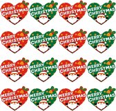 Vrolijk kerststickers, 160 stuks hartvorm papier geschenkstickers envelop afdichtingen etiketten voor dozen kaarten festival Kerstmis, kerstman bellen patroon 20 vel