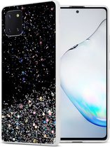 Cadorabo Hoesje geschikt voor Samsung Galaxy A81 / NOTE 10 LITE / M60s in Zwart met Glitter - Beschermhoes van flexibel TPU silicone met fonkelende glitters Case Cover Etui