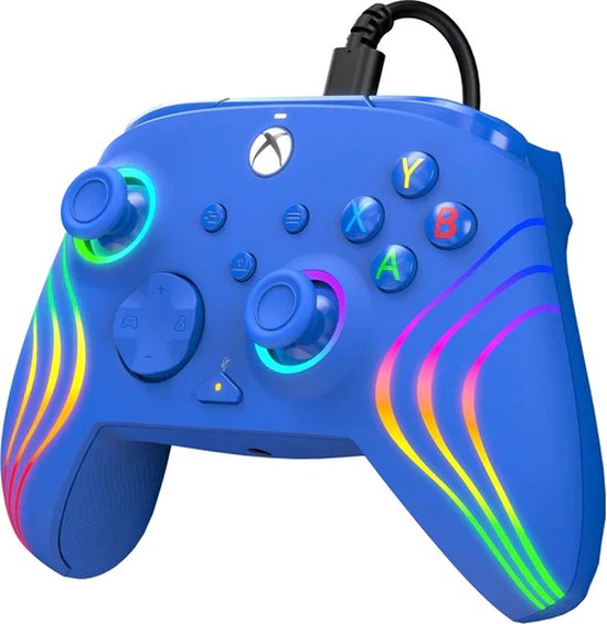 PDP - Afterglow Wave Blauw Bedrade Controller voor Xbox Series X|S, Xbox One en Windows 10/11