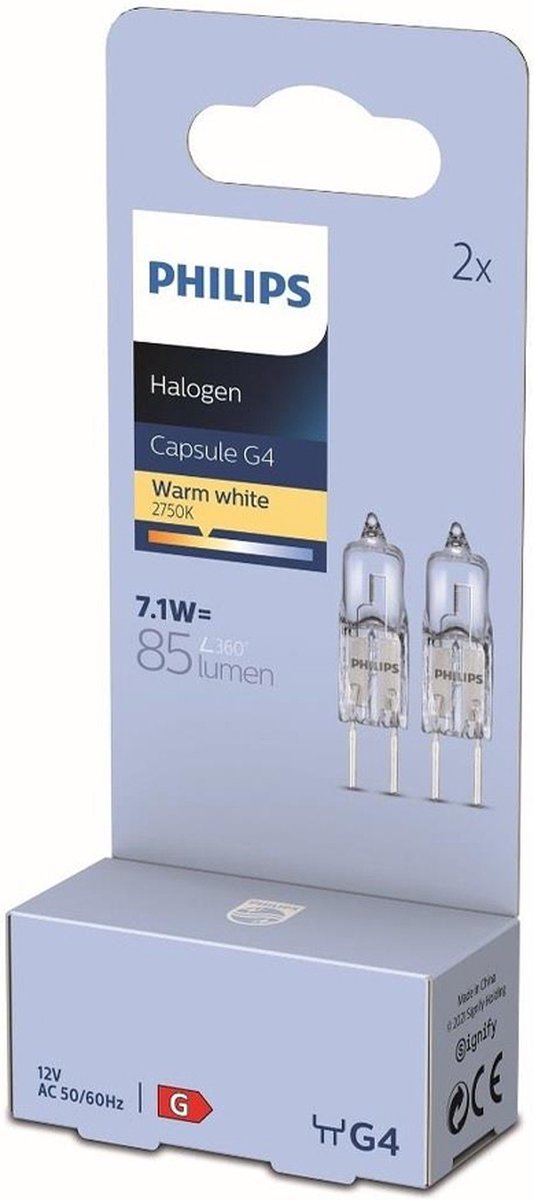 Philips ampoule halogène capsule G4 10W 2 pièces