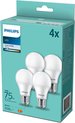 Philips CorePro LEDbulb A60 E27 10W 4000K 1055lm 230V - 4-Pack - Koel Wit