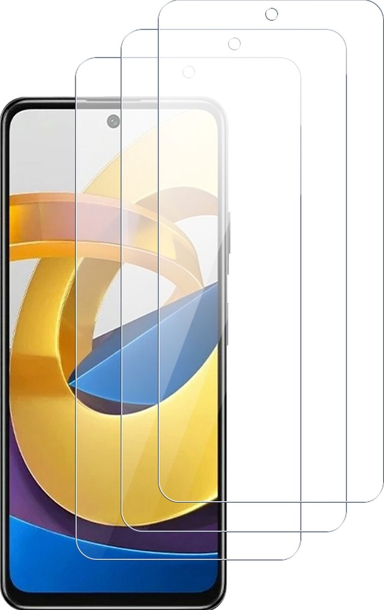 Mobigear Screenprotector geschikt voor POCO M4 Pro 5G | Mobigear Screenprotector Folie - Case Friendly (3-Pack)