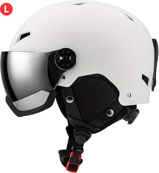 Livano Skihelm - Met Vizier - Ski Gadgets - Dames - Heren - Wintersport - Ski - Anti Fog - Wit - Maat L