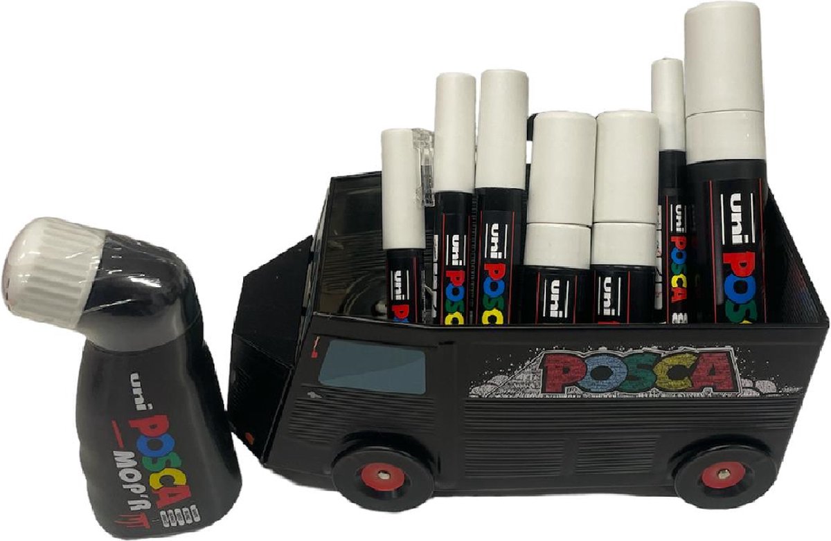 Marqueur pigmentaire uni-ball POSCA dans une valise de luxe - assortiment  de 60 pièces