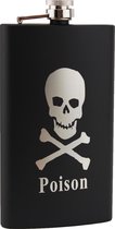 Flasque en acier inoxydable noir - 354 ml / 12oz - Cantine noire - Poison - Poison - Alcohol - Platvink - Flasque de poche - Flasque noire - Bouteille de boissons - Flasque de boissons - Flasque de poche