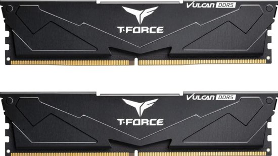 Team Group T-Force Vulcan - Geheugen - DDR5 - 32 GB: 2 x 16 GB - 288-PIN - 6000 MHz / PC5-48000 - CL38 - 1.25V - XMP 3.0 - On-die ECC - zwart