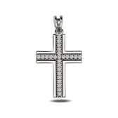 Juwelier Zwartevalk zilveren (gerhodineerd) kruis hanger - 24.101