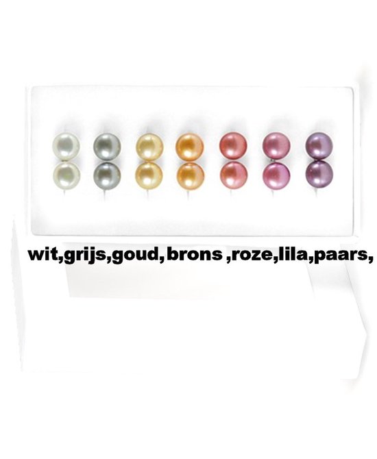 Hetty'S - Unieke set - zilveren oorstekers van 7 paar - Rainbow zoetwaterparels -