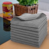 Microvezelreinigingsdoek, super absorberend, keukenhanddoeken, zachte en wasbare keukenhanddoeken, herbruikbare reinigingsdoeken, voor thuis, keuken, 8 stuks, 30 cm x 30 cm (grijs)