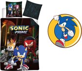Sonic The Hedgehog - 2 Delig bedtextielset - Dekbedovertrek - Sierkussen.