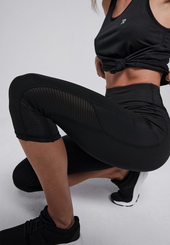 Redmax Sportlegging Dames - Sportkleding - Geschikt voor Fitness en Yoga - Dry Cool - Driekwart - Corrigerend - Zwart - M