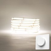 LED Strip COB - 5 Meter - Complete Set - 6000k - Koud Wit - 24V - 480LED/m - Met Draadloze Mi-Light(MiBoxer) wanddimmer(Wit)