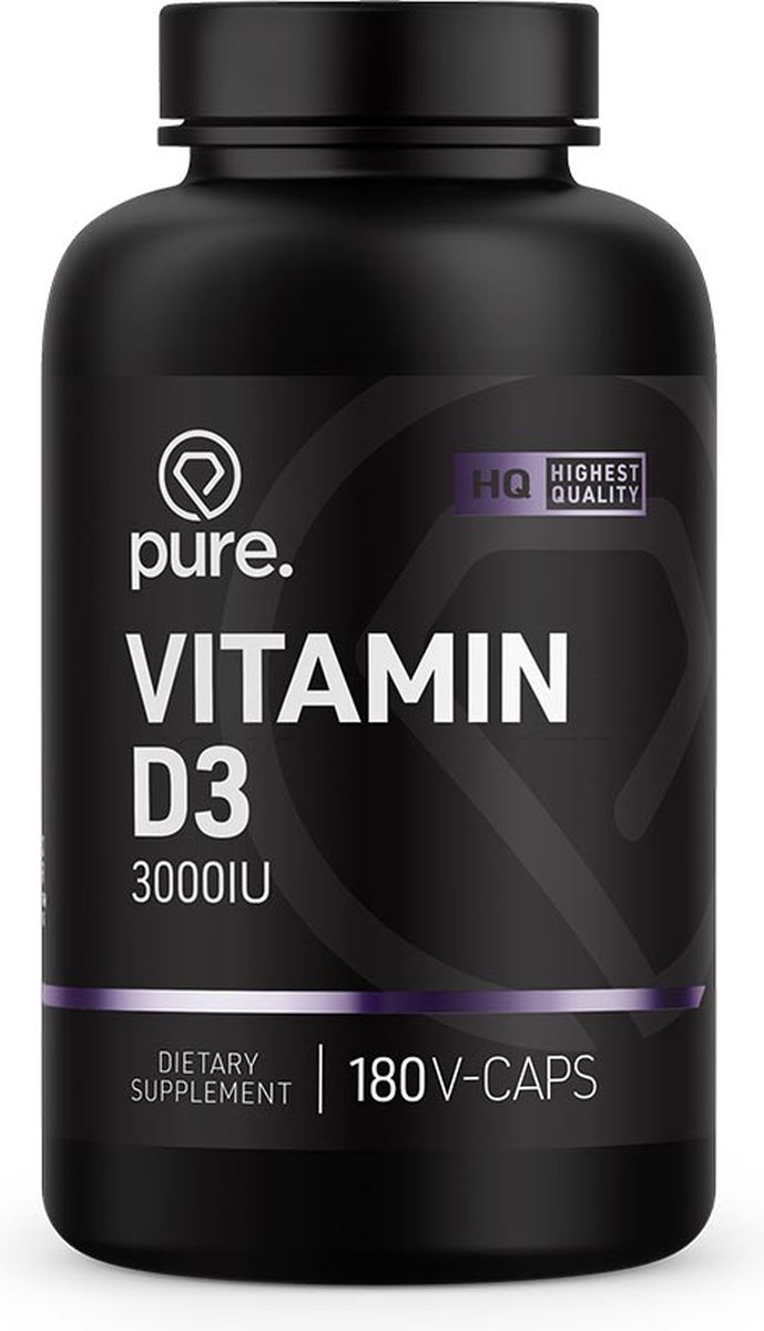 Goedkoopste Pure. Vitamine D3 - 3000IU - 180 vegan capsules - vitamin D-3