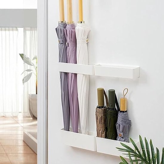 Porte-parapluie, porte-parapluie mural, porte-parapluie, support de rangement mural réglable sans poinçon, porte-parapluie, porte-parapluie pour la maison, le bureau et l'intérieur