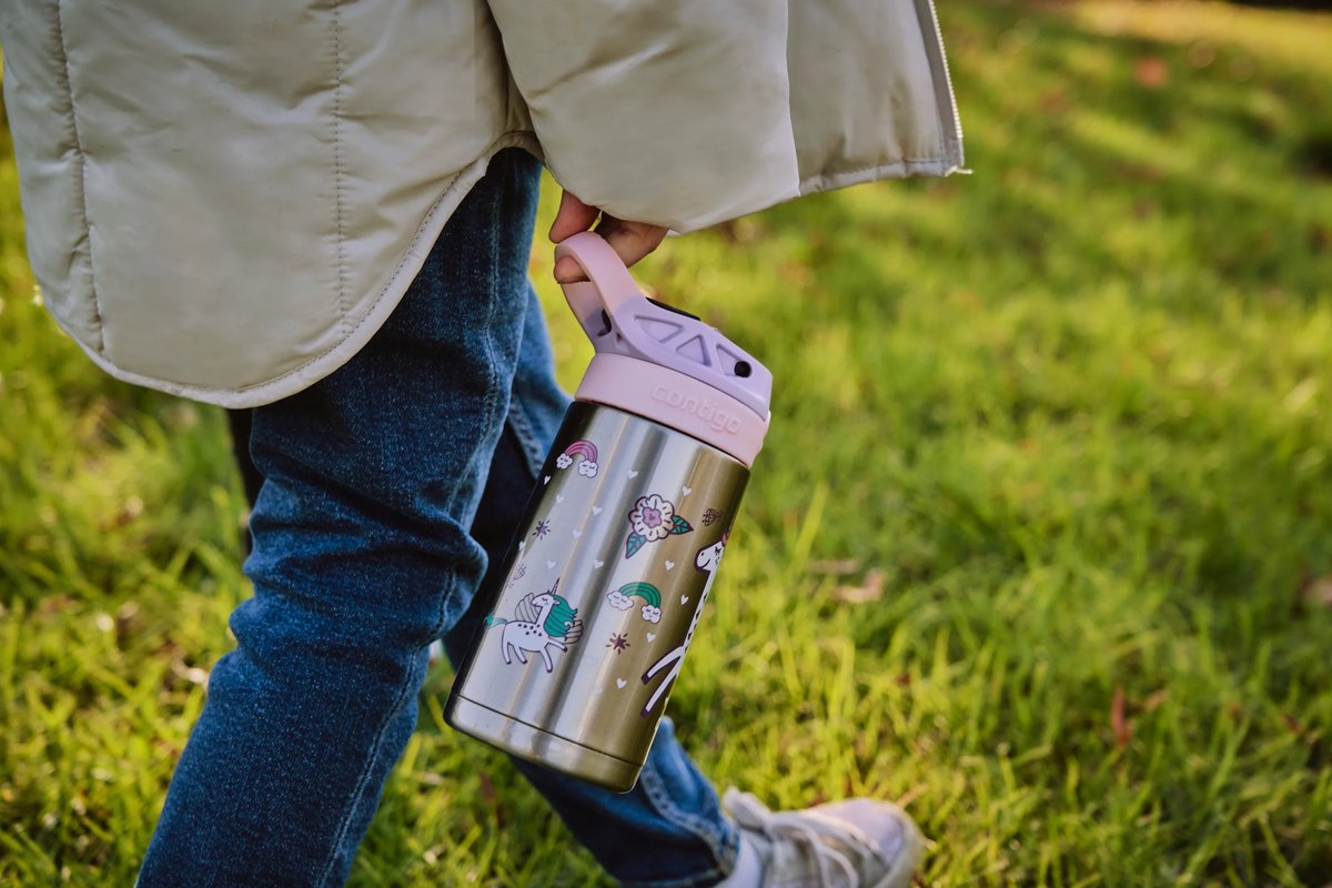 Contigo Easy Clean Autospout thermosfles met rietje voor kinderen, BPA-vrije roestvrij stalen waterfles, 100% lekvrij, makkelijk te reinigen, ideaal voor dagverblijf, school en sport, 380 ml thumbnail 6