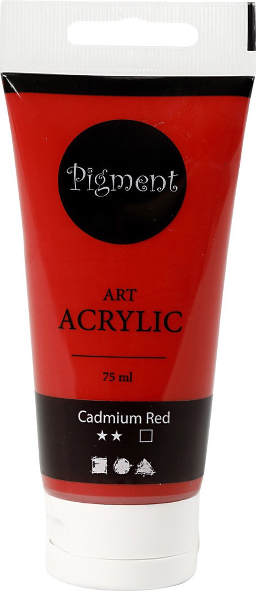 Acrylverf - Cadmium Red - Semi Glanzend - Dekkend - Pigment Art - 75 ml