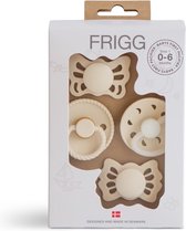 FRIGG - baby first pacifier pack - vier spenen - Moon - Lucky - Butterfly - Rope - Cream Night 4 stuks