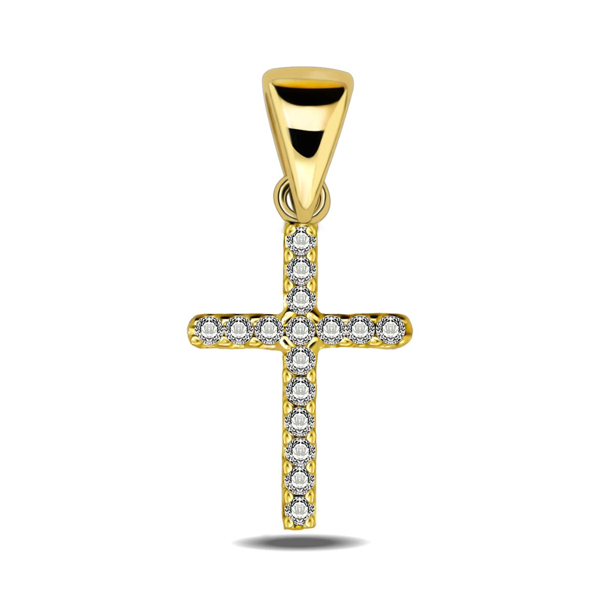 Juwelier Zwartevalk 14 karaat gouden kruis hanger - 14.256