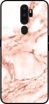 Smartphonica Telefoonhoesje voor OPPO A5 2020 marmer look - backcover marmer hoesje - Wit Rosé Goud / TPU / Back Cover geschikt voor OPPO A5 (2020)