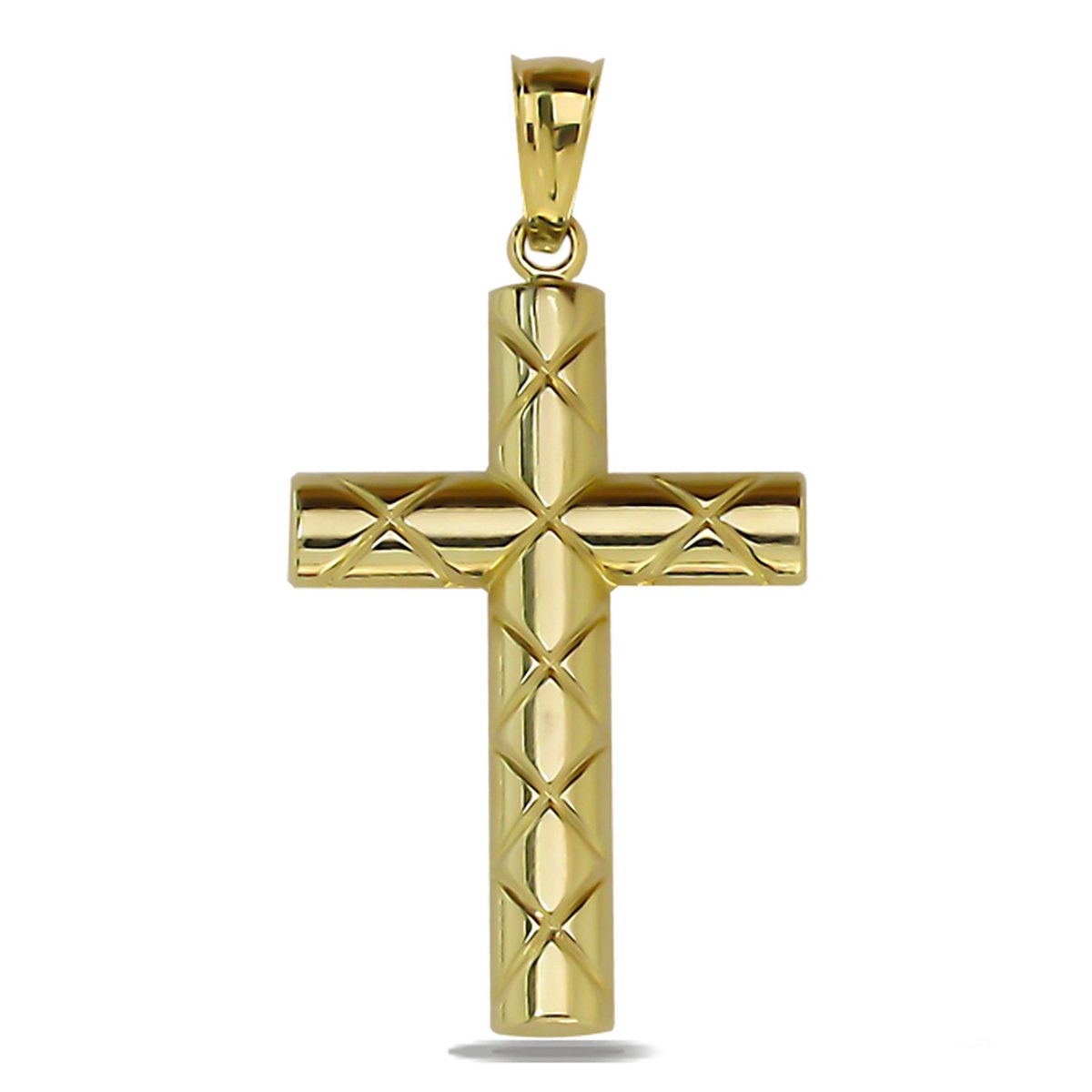 Juwelier Zwartevalk 14 karaat gouden kruis hanger - 14.253
