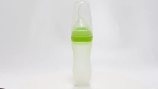 Life Nur - Biberon pressable avec cuillère - Couverts Bébé / Couverts pour enfants - Cadeau maternité - Baby shower - Rose - 120ml
