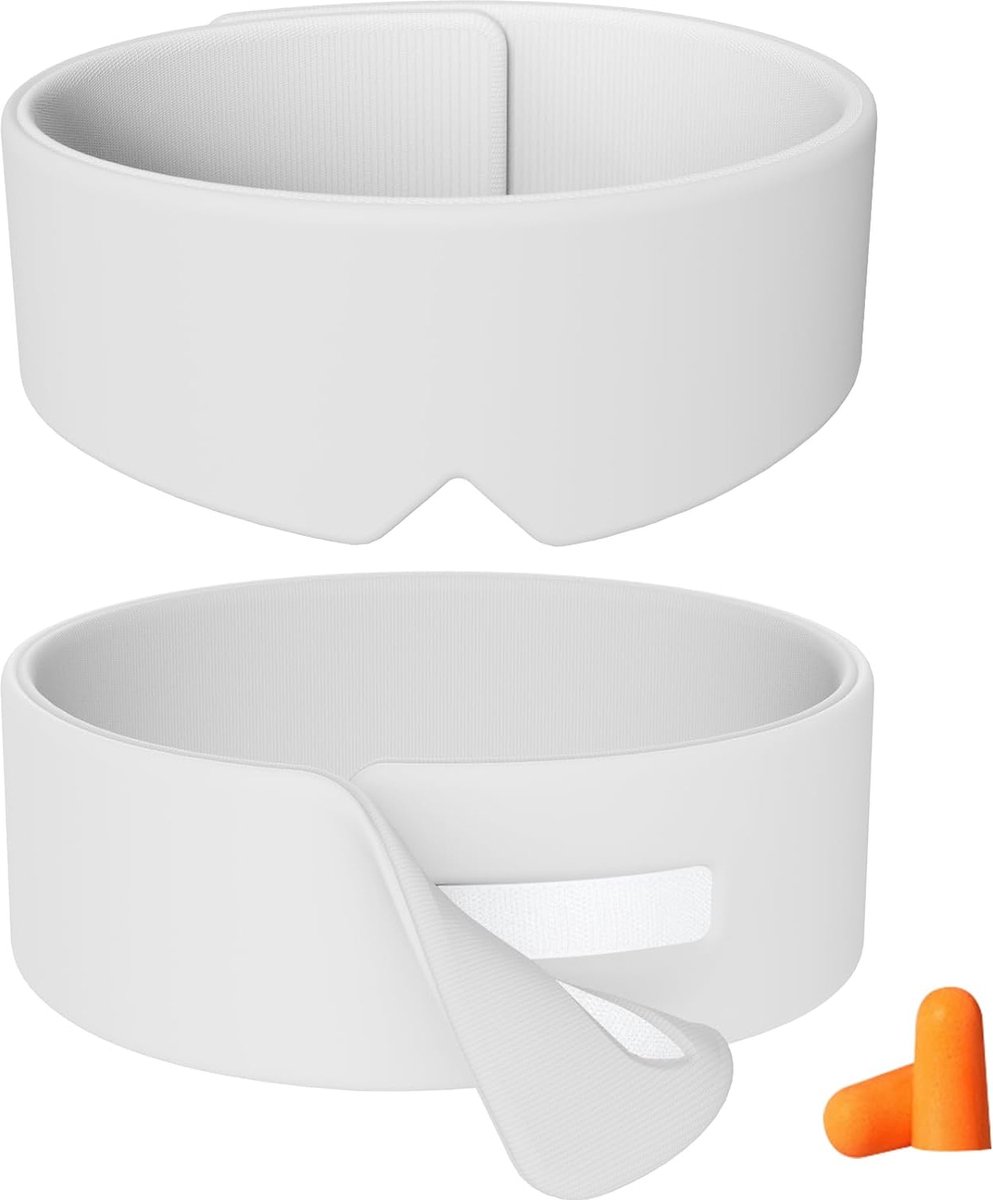 Slaapmasker, slaapmasker voor vrouwen en heren, lichtblokkerende slaapmaskers met verstelbaar, huidvriendelijk en ademend, geschikt voor elke gelegenheid, grijs met oordopjes