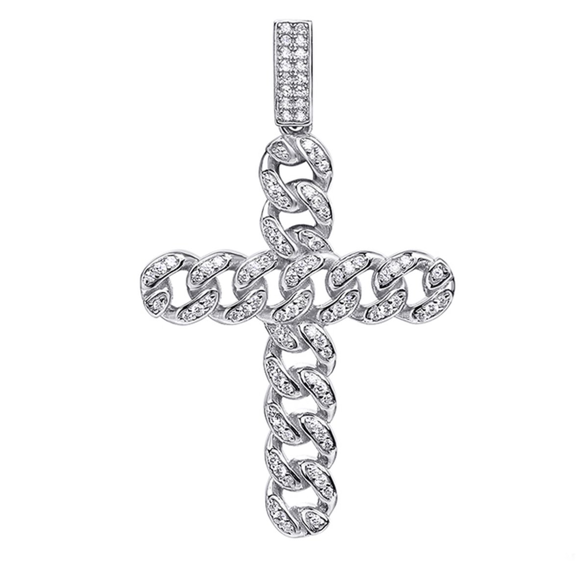 Juwelier Zwartevalk zilveren (gerhodineerd) kruis hanger 24.219