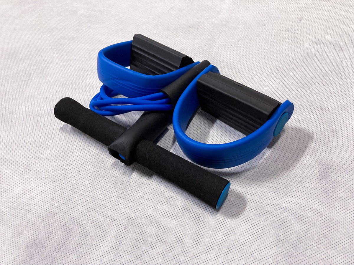 Varisson sports - pedal resistance band - blauw zwart - lichtgewicht