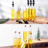 Oliedispenser Brengt Lhen 6x250ml oliefles Oliefles met schenktuit, azijn en oliefles set, olijfoliefles, met olie-schenktuit, wijnkurk, etiketten, markeerstift/trechter