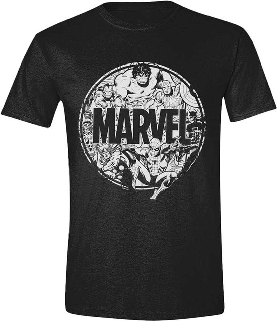 T-Shirt Marvel Character Circle Zwart