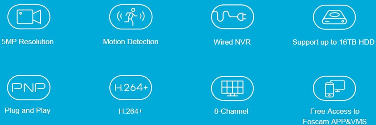 Foscam FN9108H Netwerk Video Recorder 8-kanaals 5MP Zwart - afbeelding 3