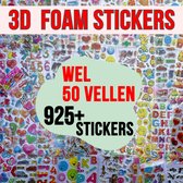 Allernieuwste.nl® 3D Stickers 50 Vellen Dieren, Autos, Hartjes, Dinos, enz. 925 Stuks Voor Kinderen -3D Foam Stickers - Autocollants de récompense - Beloningstickers