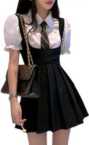 Zwart en Wit schoolmeisje kostuum