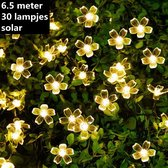 LED-lamp op zonne solar energie perzik bloesem vorm tuindecoratie -6.5m 30 lichten solar type (warm wit)