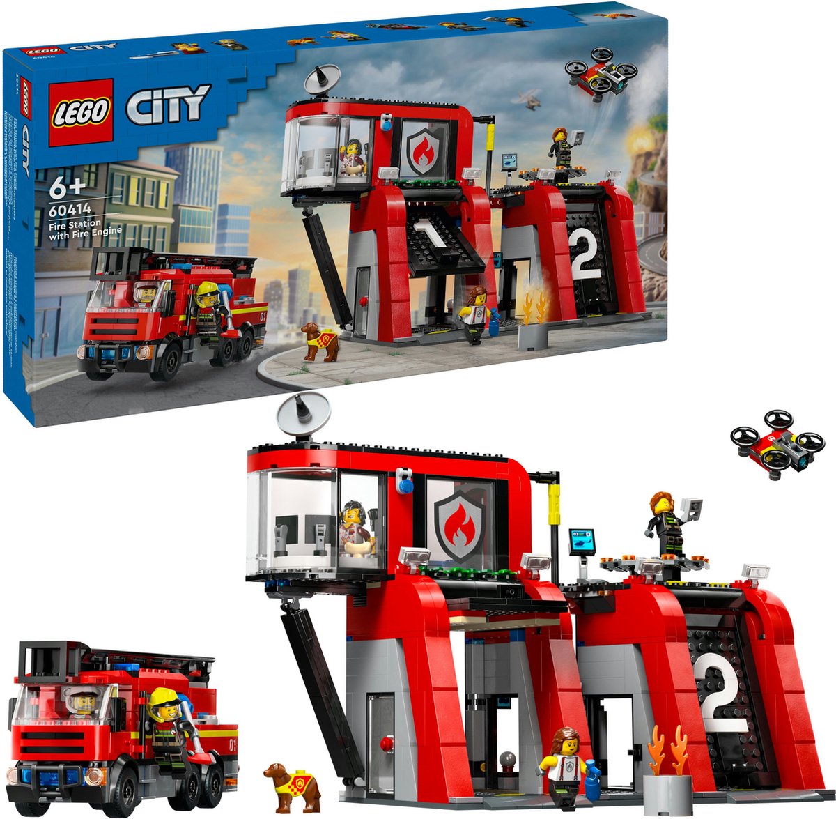 LEGO City Brandweerkazerne en brandweerauto - 60414 – foto 2