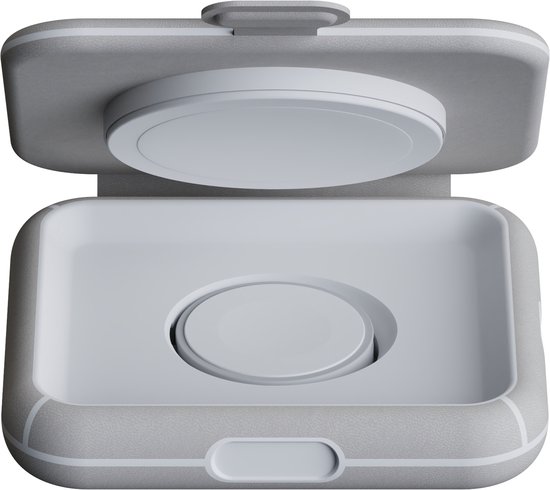 Chargeur sans fil pliable Xtorm 15 W - 2 en 1 - Convient pour iPhone, Airpods et Apple Watch - Design élégant - Grijs