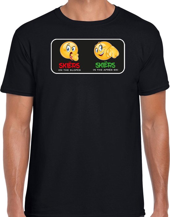 Bellatio Decorations T-shirt de ski après-ski pour homme - ski/skieurs - noir - sports d'hiver S