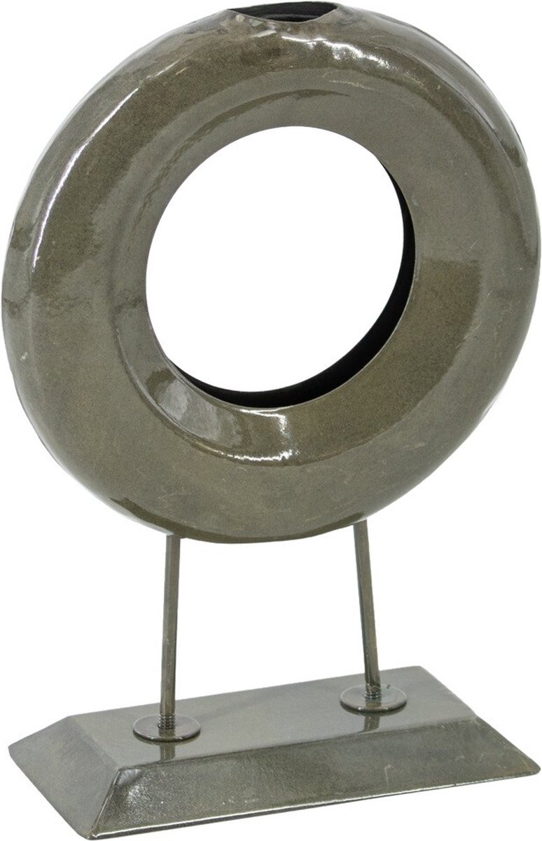 HomeBound by KY | Ornament metaal donut olive | decoratief beeld | ornament