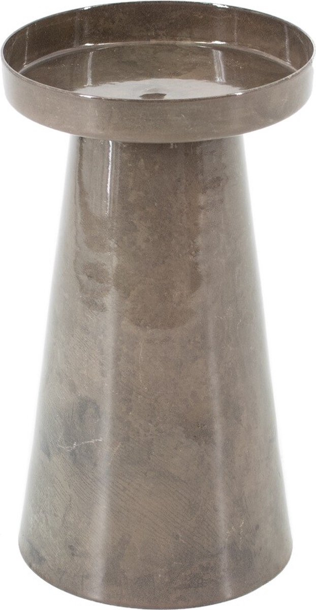 HomeBound by KY | Metalen kaarsenstandaard pink stone | kaarsenstandaard | 10,5x9,5x18,5cm