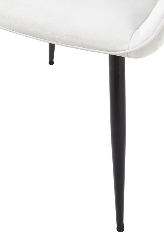 CLP Vessa Set van 2 eetkamerstoelen - Met armleuning - Met metaal Frame - creme Stof