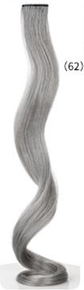2 x Clip in Hairextension Zilver / Grijs kleurig- X62 - nephaar - Hair extension | haar extensie- carnaval haar - gekleurde extensions - extensions met clip