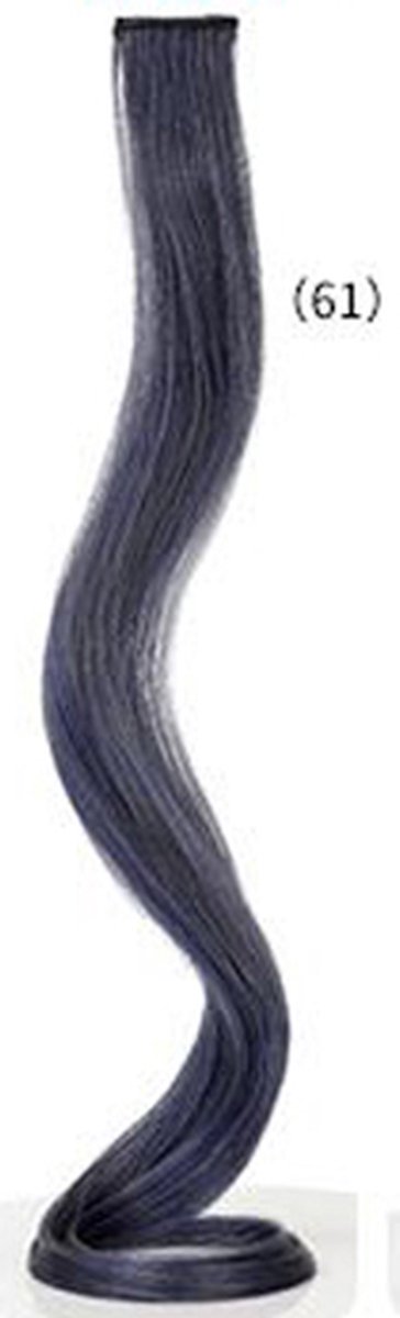 2 x Clip in Hairextension Blauw / Smokey Blue - X61 - nephaar - Hair extension | haar extensie- carnaval haar - gekleurde extensions - extensions met clip