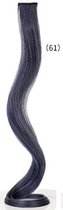 2 x Clip in Hair Extension Blauw / Smokey Blue - X61 - faux cheveux - Extension cheveux | extension de cheveux - cheveux de carnaval - extensions colorées - extensions avec clip