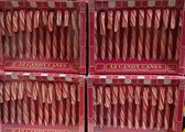 288 candy canes rood/wit in 24 doosjes van 12 stuks zuurstokken snoep kerstsnoep
