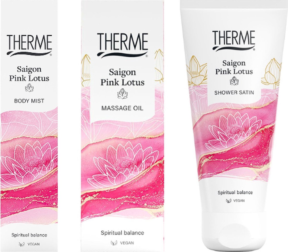 Therme Cadeauset Saigon Pink Lotus Douche & Body bol