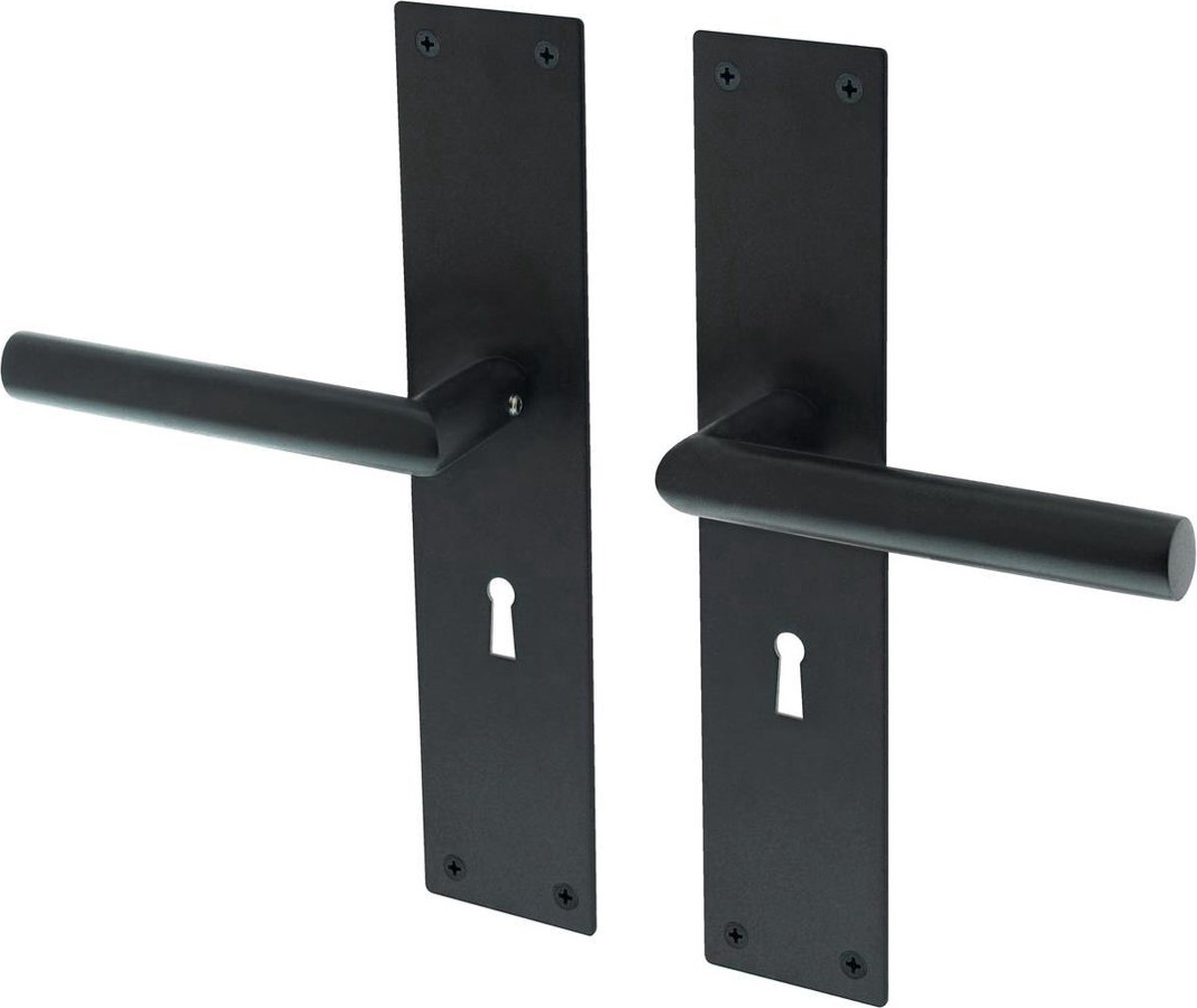 Deurkruk Lavuzo Nuoro Zwart | Deurklink op schild SL56 | Per set | Deurkruk