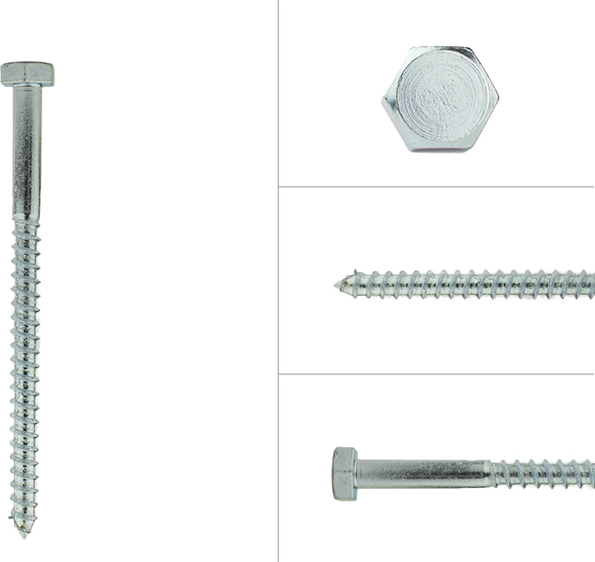 Houtdraadbouten Verzinkt M10 x 150 mm | Doos 50 stuks
