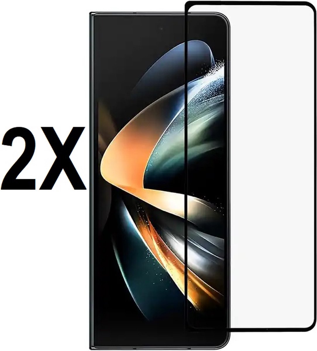 Screenz® - Screenprotector geschikt voor Samsung Galaxy Fold 4 - Tempered glass Screen protector geschikt voor Fold 4 - Beschermglas - Glasplaatje - 2 stuks