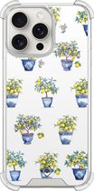 Casimoda® hoesje - Geschikt voor iPhone 15 Pro Max - Lemon Trees - Shockproof case - Extra sterk - TPU/polycarbonaat - Wit, Transparant