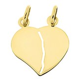 Juwelier Zwartevalk 14 karaat gouden breek hart hanger - 14.101.040